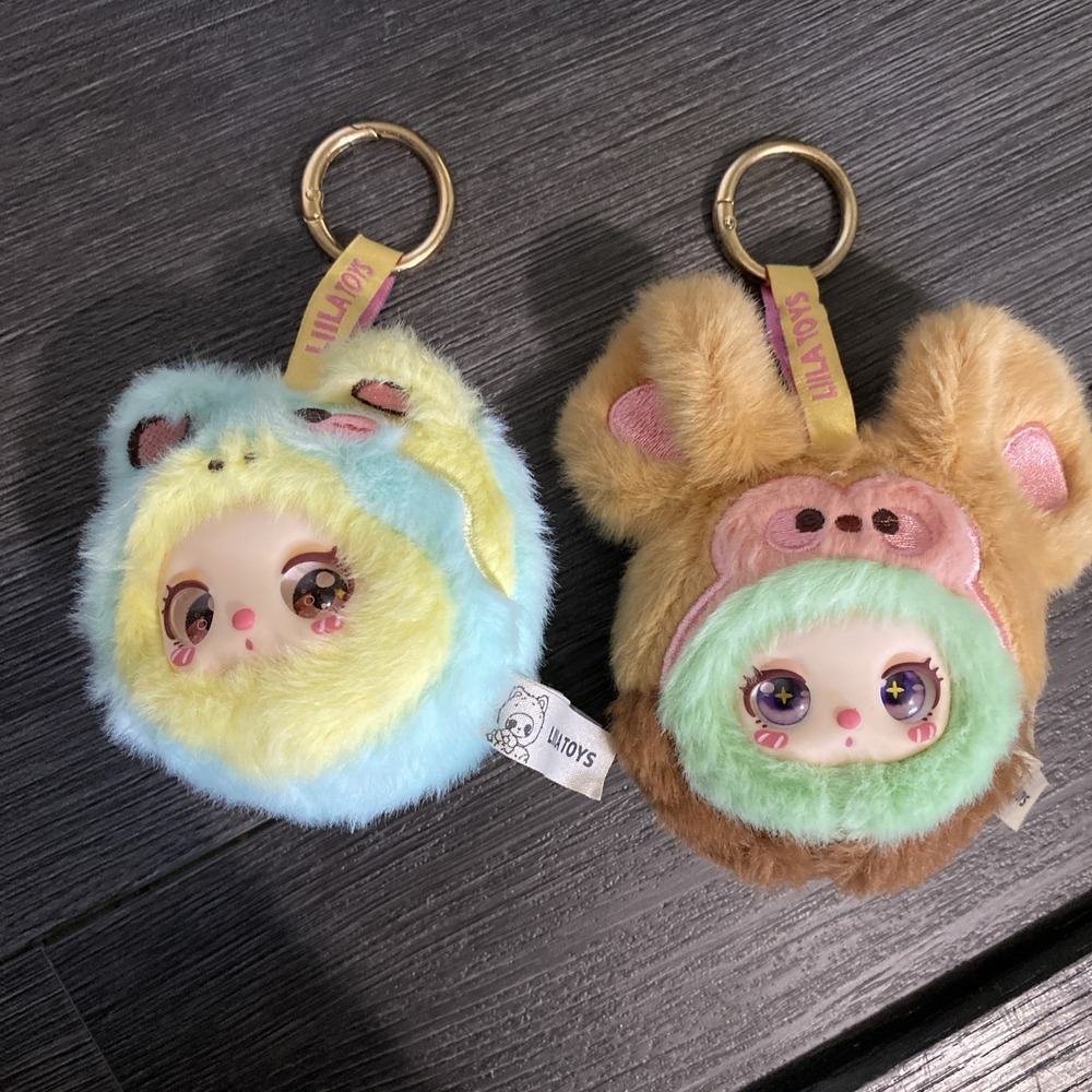 Liila's Garden Tea Party Mini Kiwi Monkey & Lemon Pony Plush Keychain